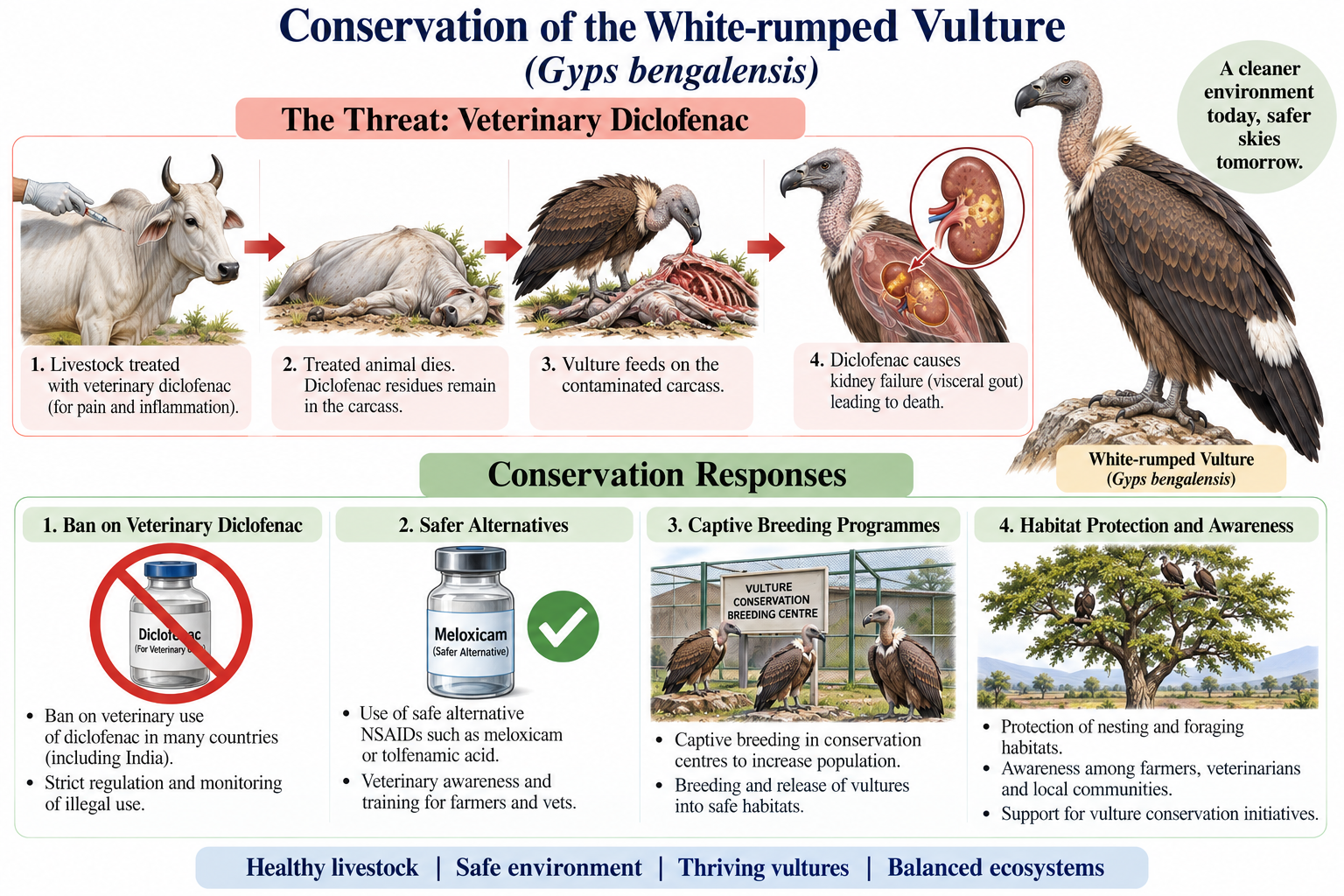 Gyps bengalensis (Vulture): Classification & Facts | Zoologyverse Conservation of Gyps bengalensis – White-rumped Vulture
