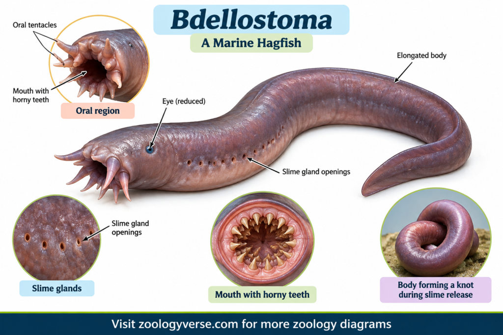 Classification of Bdellostoma → classification section characteristics of Bdellostoma → characteristics section identification of Bdellostoma → identification section