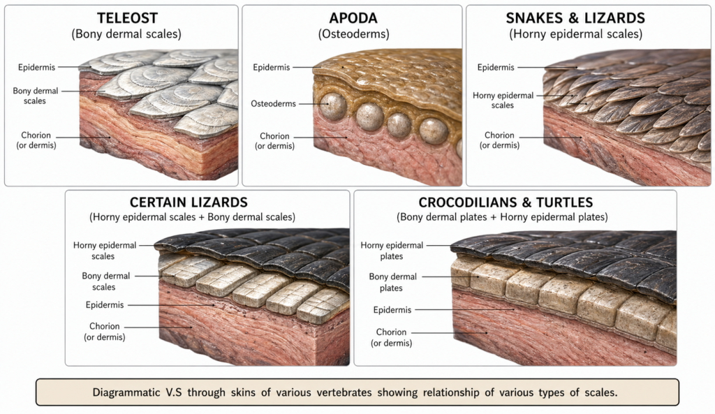 Integument or Skin and its Derivatives in Vertebrates
