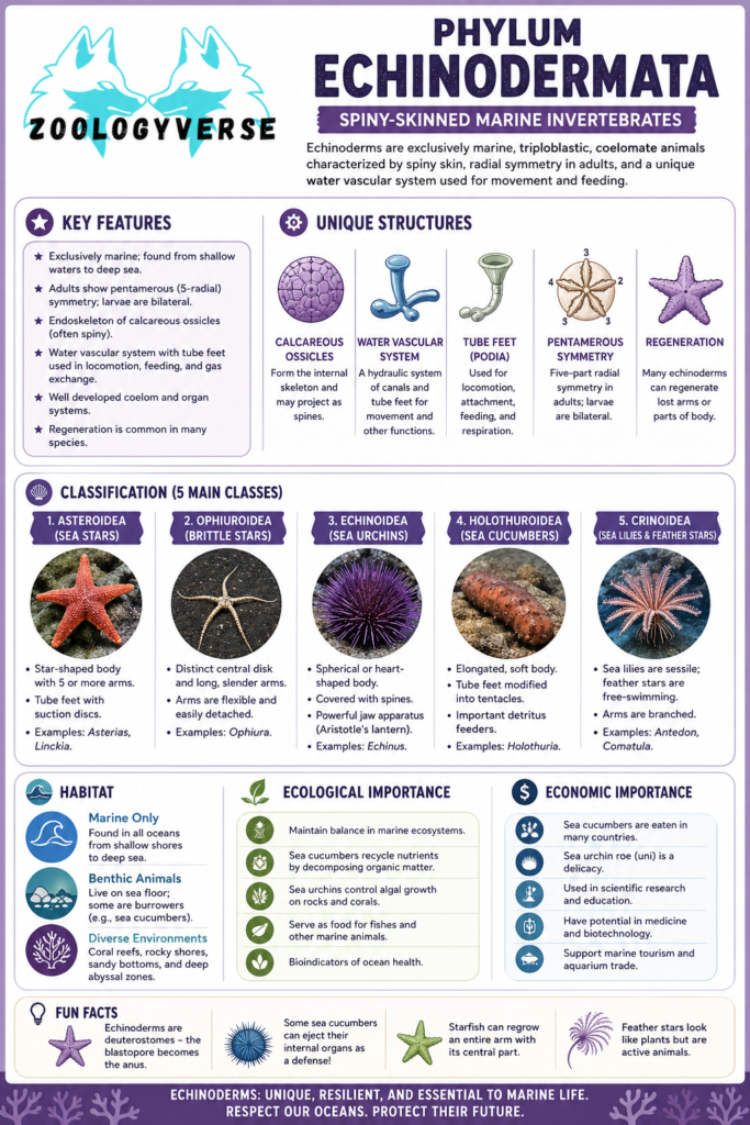 PHYLUM ECHINODERMATA | Zoologyverse