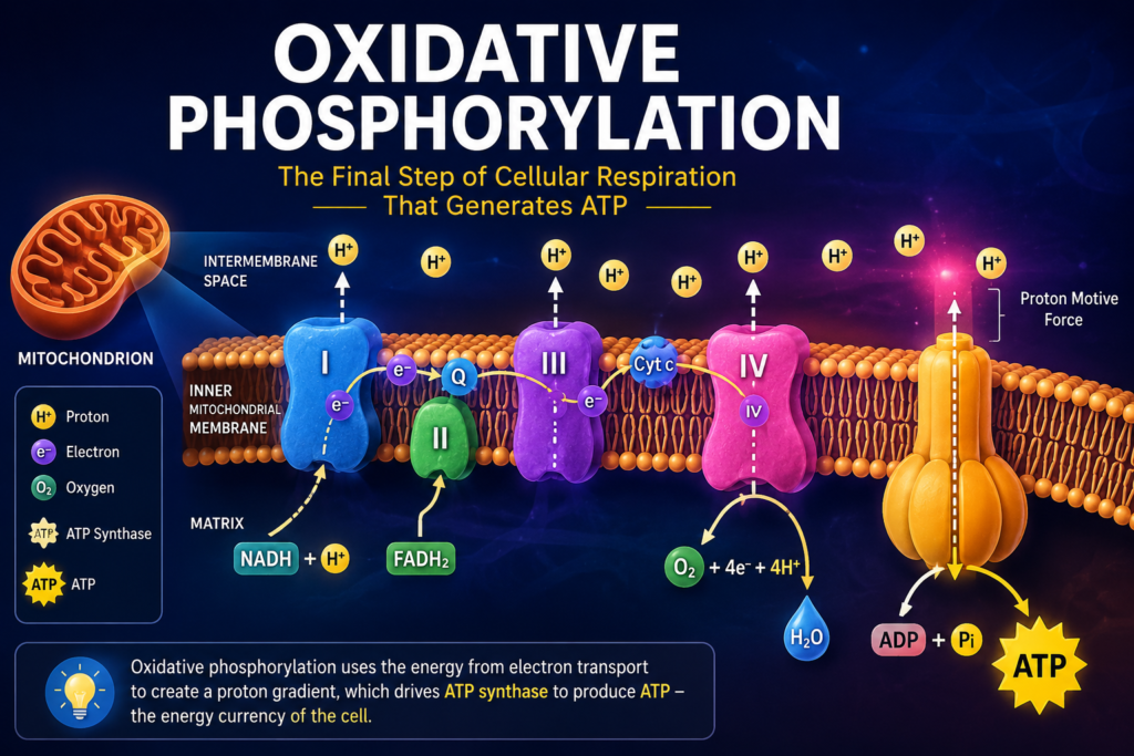 Oxidative Phosphorylation: How Mitochondria Make ATP | Zoologyverse OXIDATIVE PHOSPHORYLATION