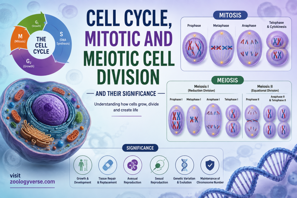 Cell Cycle, Mitotic and Meiotic Cell Division and Their Significance | Zoologyverse Cell Cycle, Mitosis and Meiosis Overview