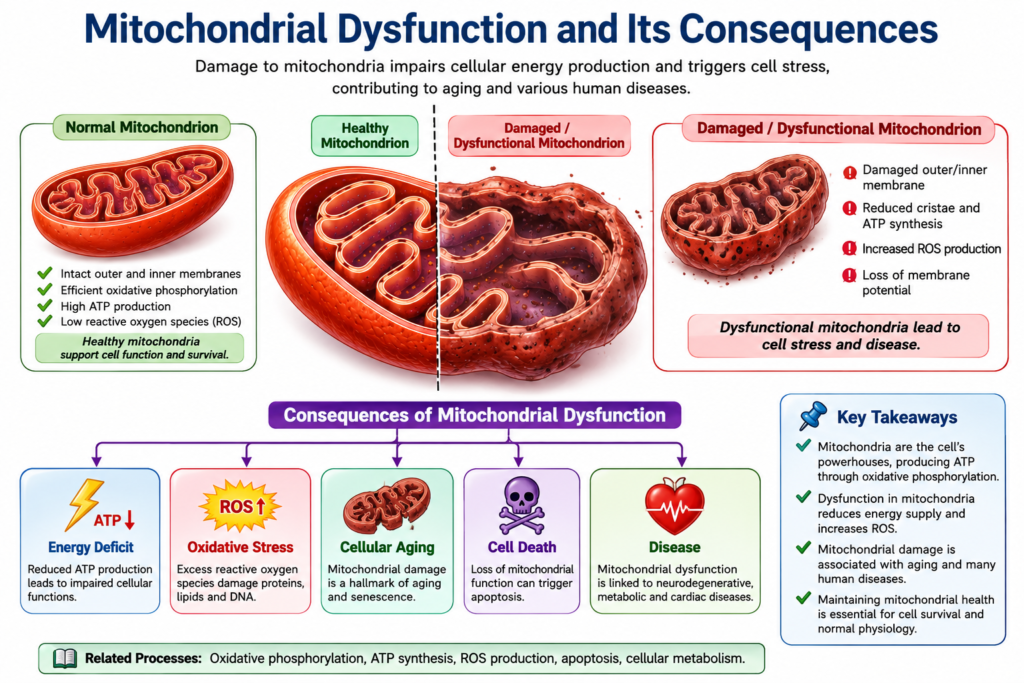 Illustration showing numerous mitochondria in a muscle cell to meet its high energy requirements