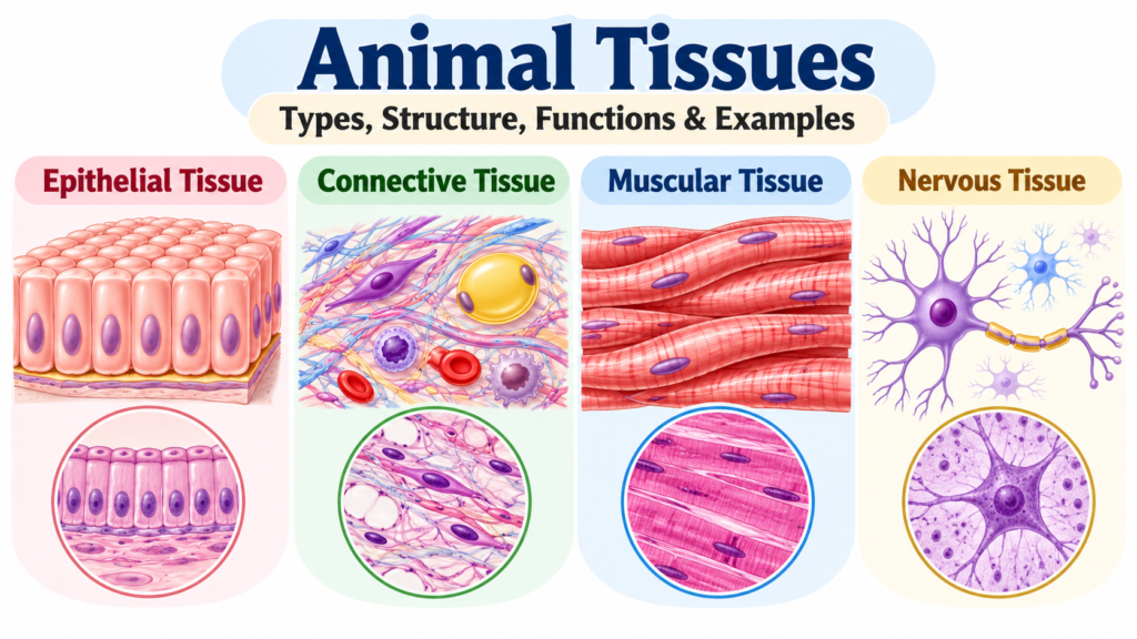 Animal Tissues: Types, Structure, Functions & Examples | Zoologyverse Animal Tissues: Types, Structure, Functions & Examples