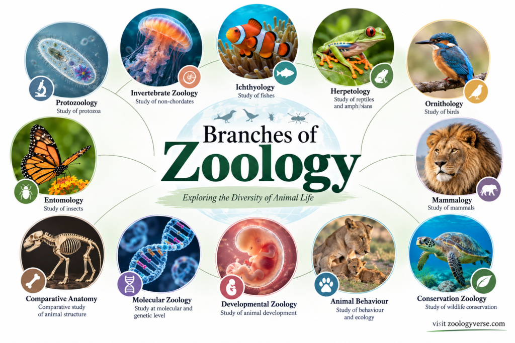 Branches of Zoology: A Complete Guide to the Study of Animal Life | Zoologyverse Branches of Zoology: A Complete Guide to the Study of Animal Life