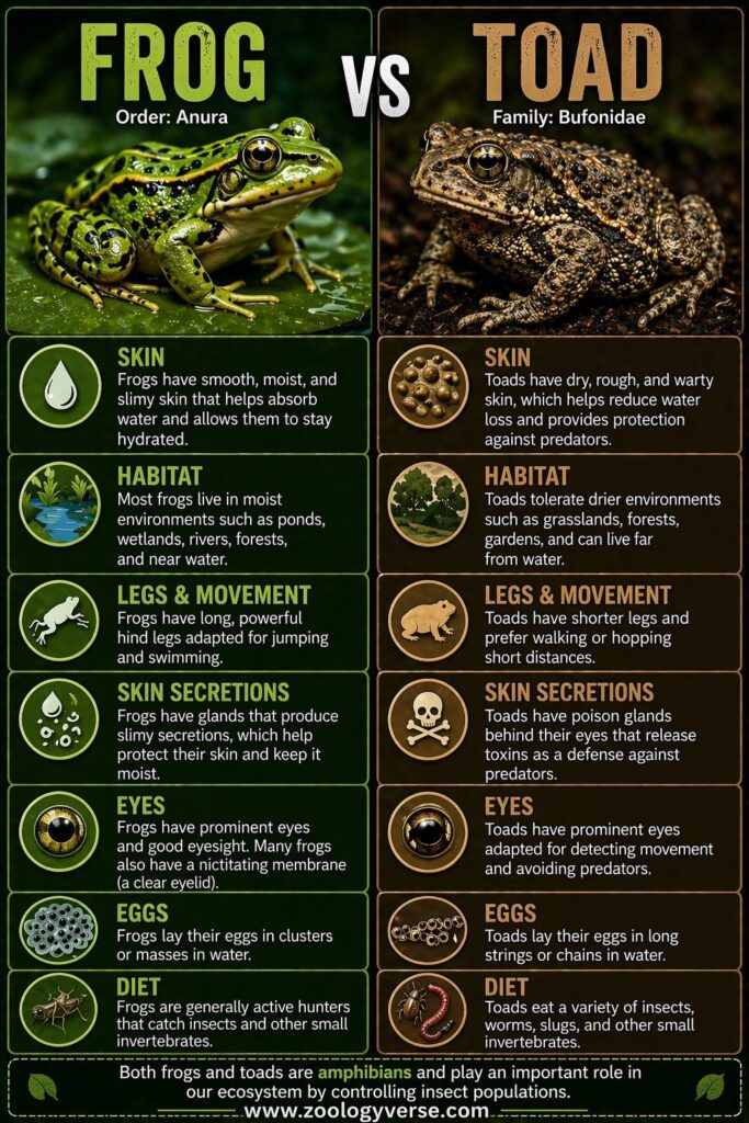 Frog vs Toad: Differences Explained (With Anatomy & Diagram) | Zoologyverse Frog vs Toad: Differences Explained (With Anatomy & Diagram)