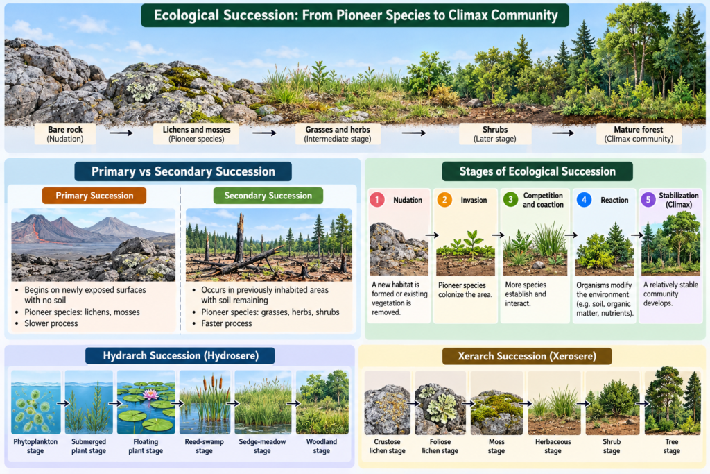 Ecological Succession: Types, Stages and Examples