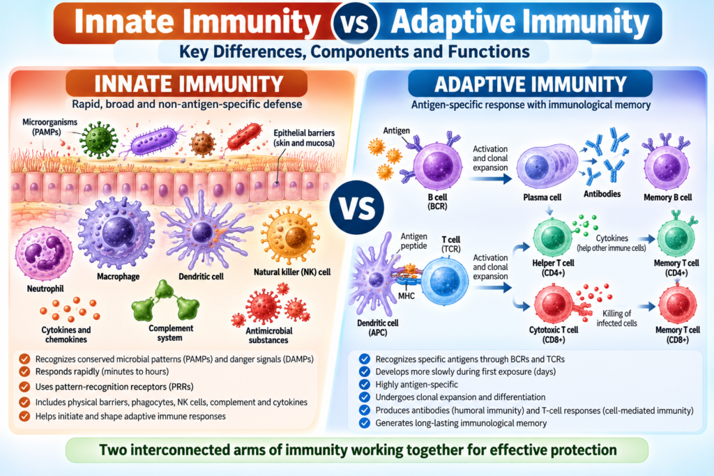 Innate Immunity vs Adaptive Immunity: Key Differences, Components and Functions | Zoologyverse Innate Immunity vs Adaptive Immunity Key Differences, Components and Functions