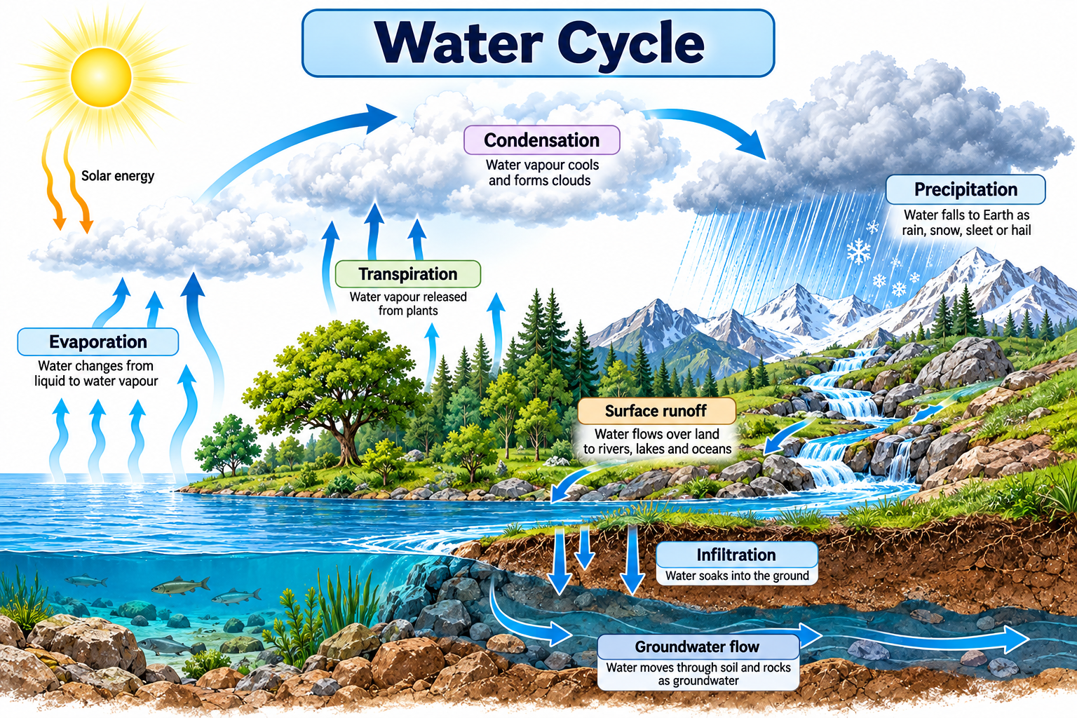 Biogeochemical Cycles: Types and Examples | Zoologyverse Water Cycle for your Biogeochemical Cycles